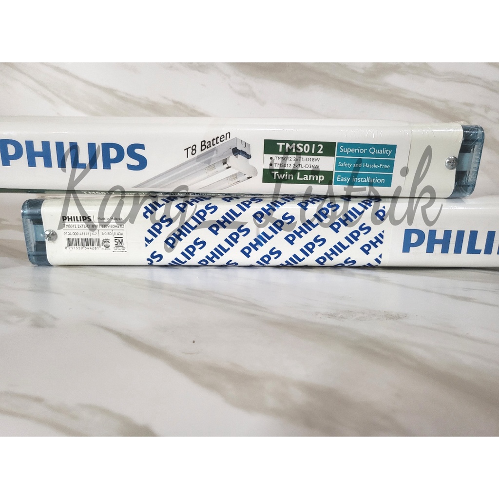 Kap Lampu philips SIMBAT TL T8 BATTEN TMS012 2 x TL-D 18W 60cm