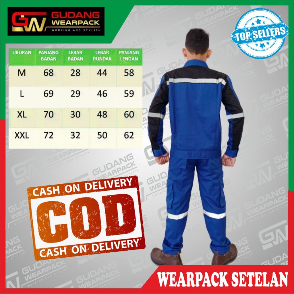 Star Wearpack -  Seragam Proyek Baju - &amp; Celana Warna Benhur Kombinasi Hitam