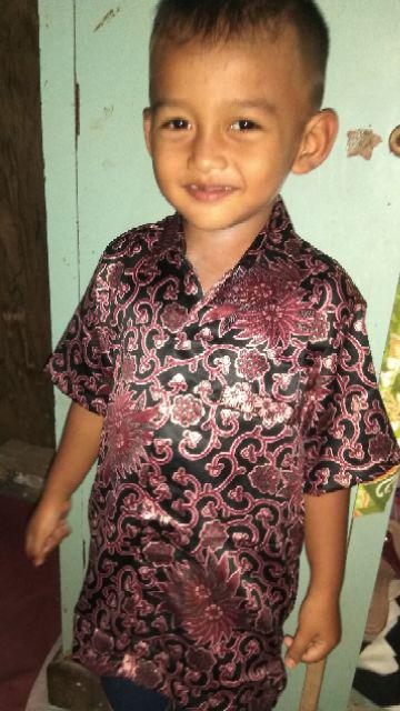 Couple Family Plisket Kemeja Ayah Anak Batik Kluwing Pink,tannisa Collection