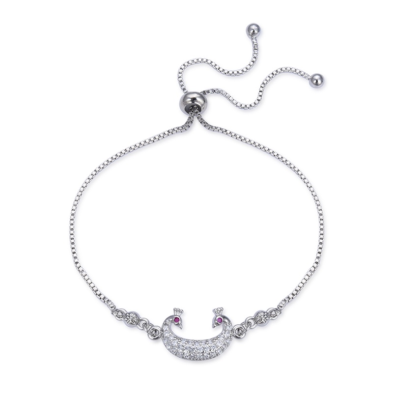 COD Gelang titanium lapis emas bola kristal berlian xuping Perhiasan perak 07b-33b