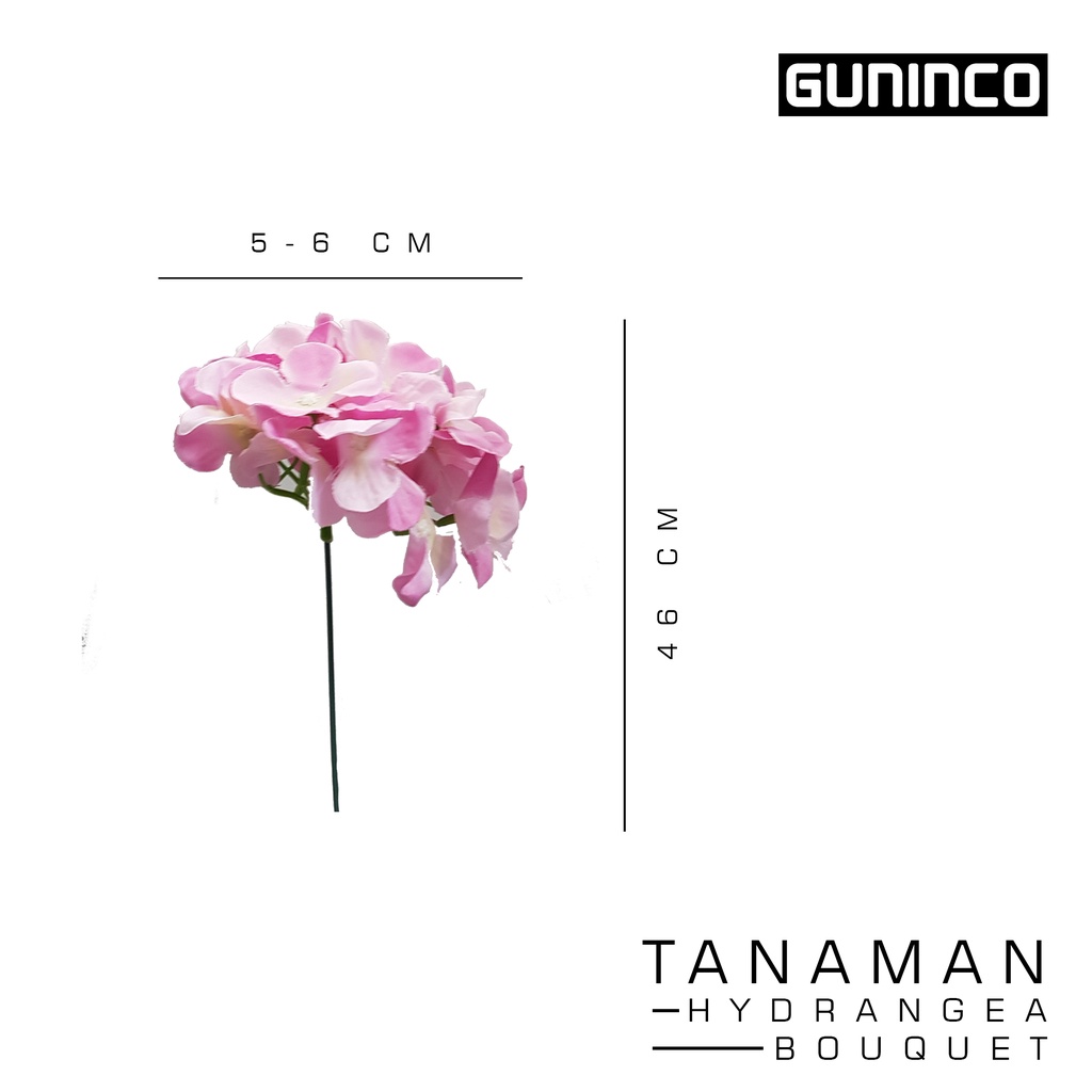 GUNINCO BUNGA HYDRANGEA Artificial Buatan Bunga Palsu Tanaman Hiasan Dinding Dekorasi Taman dan Ruma-3