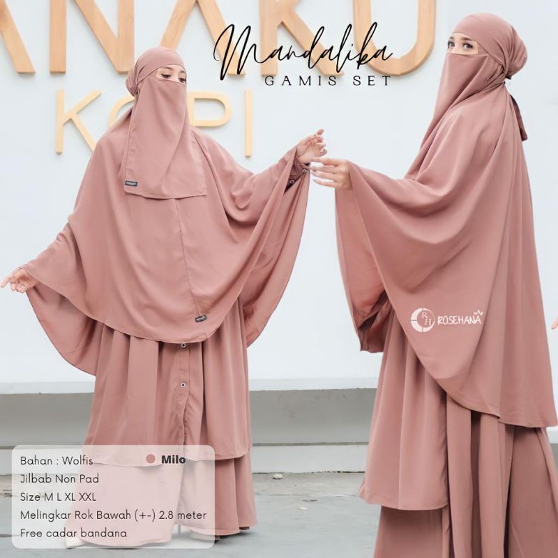 Set gamis cadar syar'i polos Premium Quality ori roshana