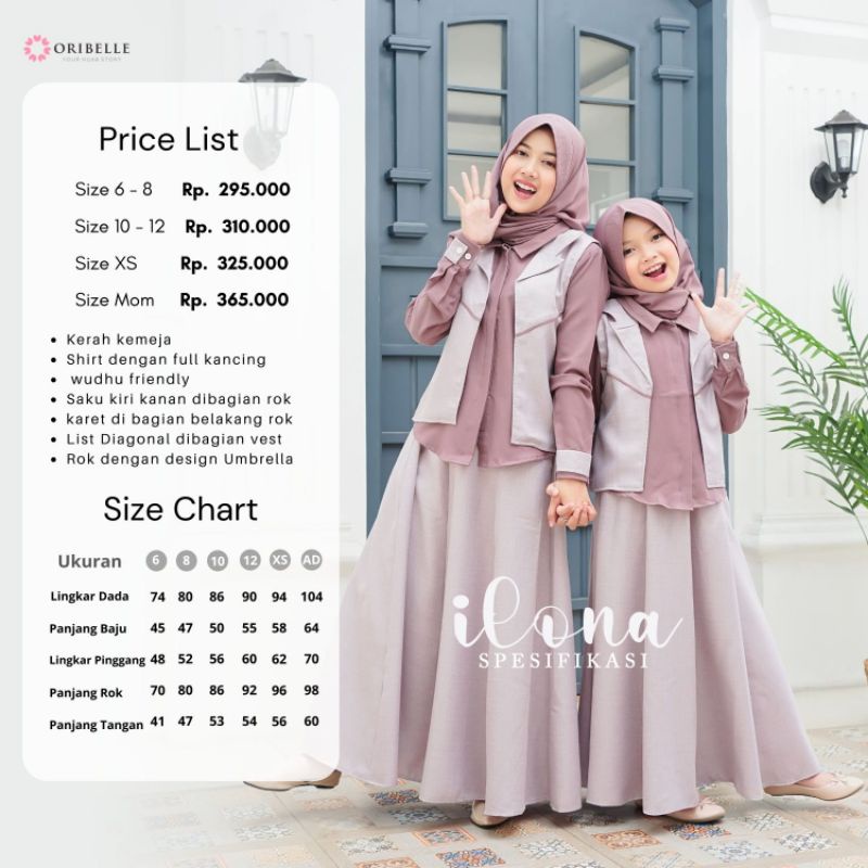 ILONA BY ORIBELLE • SET ROK, VEST, &amp;  HIJAB