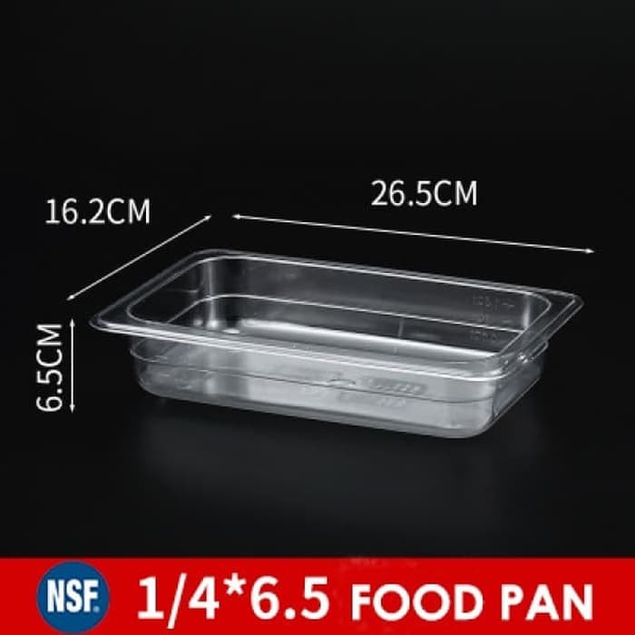 Polycarbonate Food pan 1/4 tinggi 6.5CM - foodpan 1/4 T6.5 tahan 100C