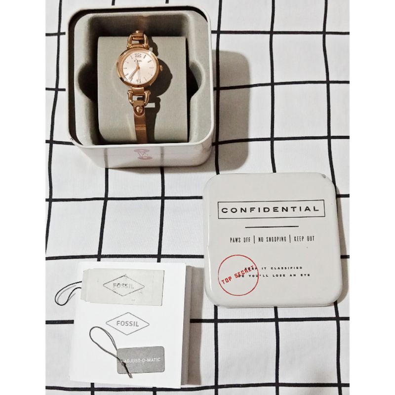 Jam Tangan Wanita Fossil ES3268 Georgia Mini  Rose Tone (Stainless Steel) Watch