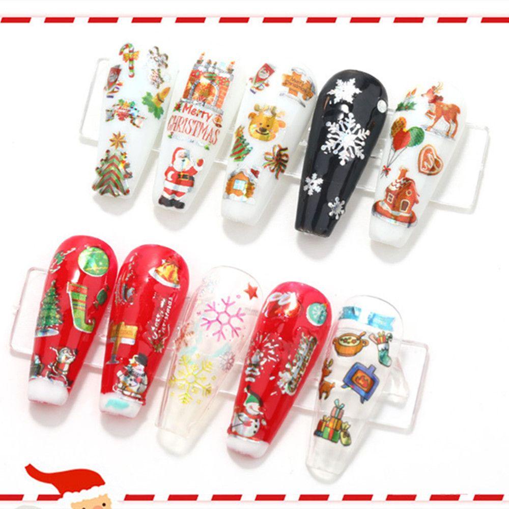 Preva Merry Christmas Series Perekat Diri Dekorasi Natal Kartun Elk Xmas Pohon Nail Art Decals