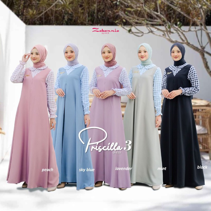 PRISCILLA DRESS by ZABANNIA/KEMEJA CANTIK/DRESS ZABANNIA/DRESS PREMIUM/KEMEJA PREMIUM WANITA