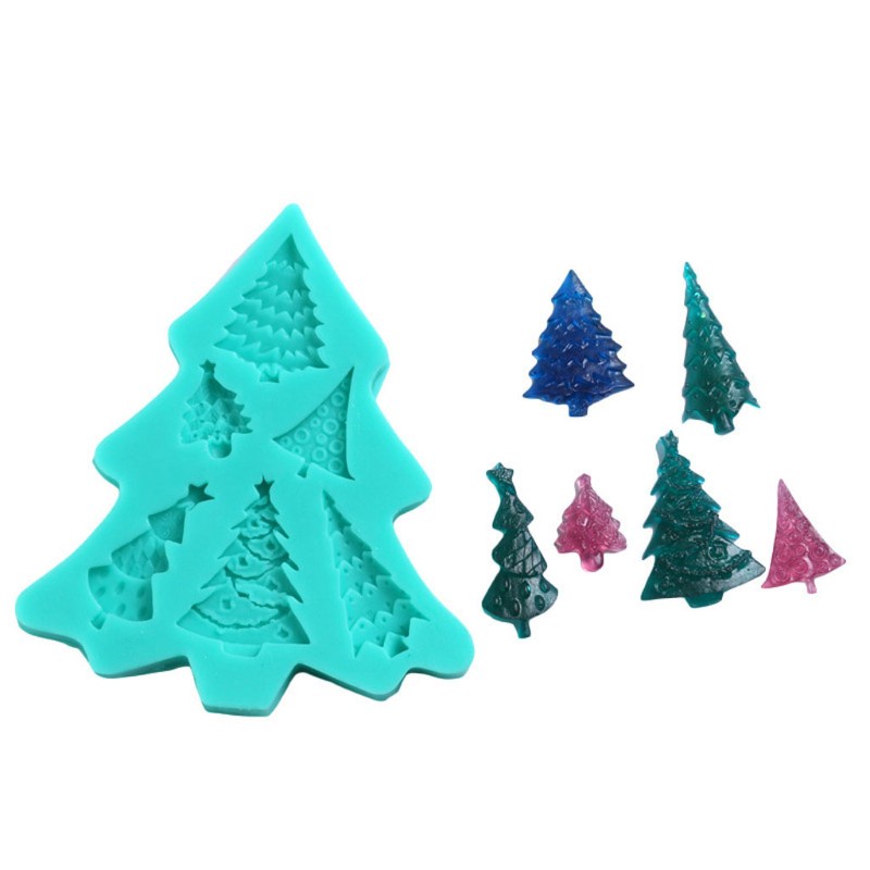 Glitter Christmas Tree Epoxy Resin Pendant Silicone Mold Party Xmas Gift Handmade Christmas Tree Soap Molds Christmas Mold Tools