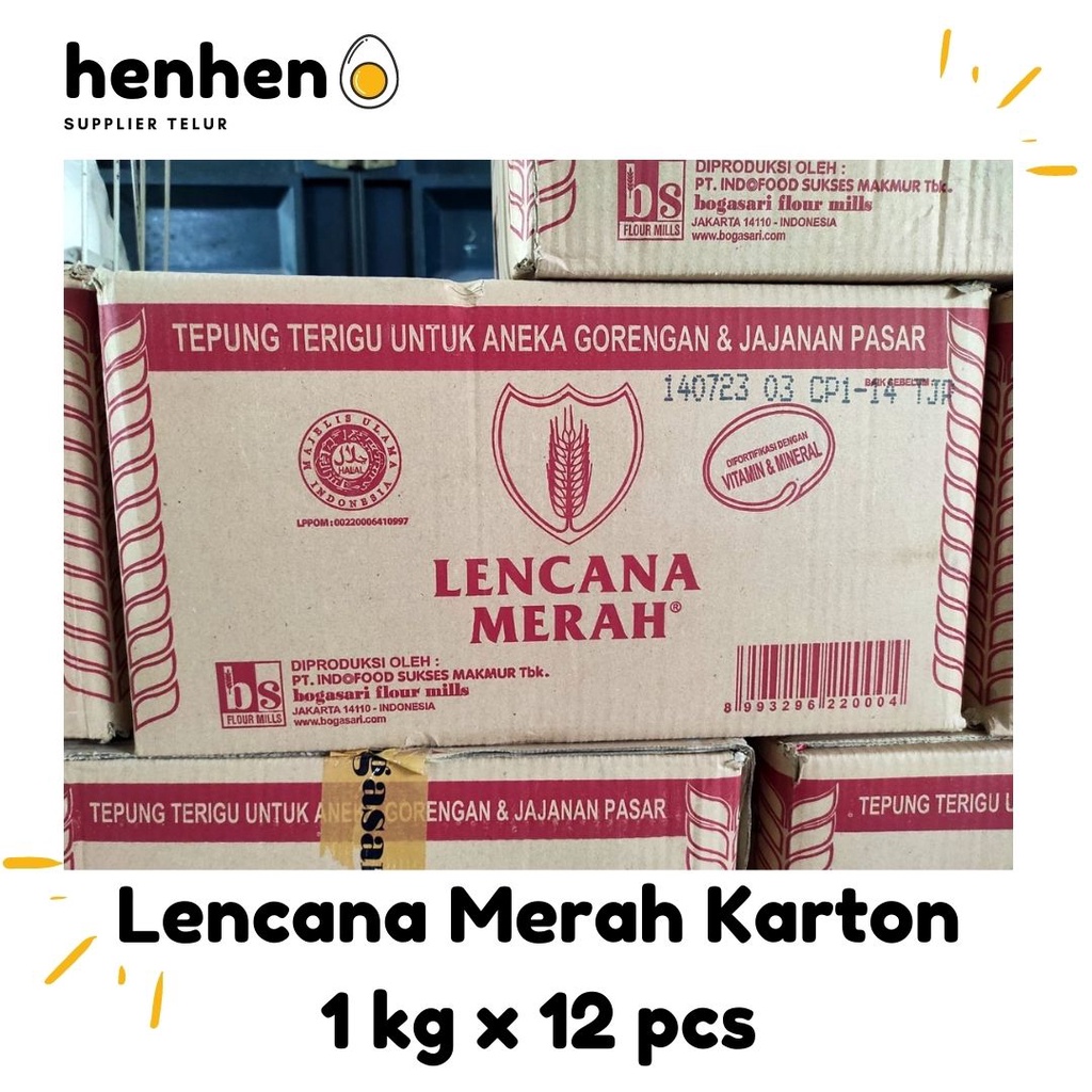

Tepung Terigu Lencana Merah Perkarton isi 12 pcs x 1 kg