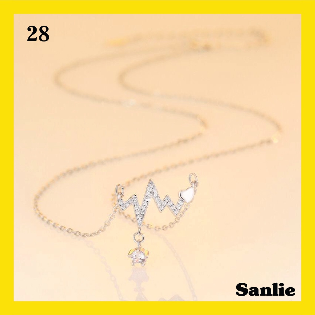 Sanlie Kalung Titanium Wanita Korea  Kalung Liontin Fashion Murah Model Listrik 28