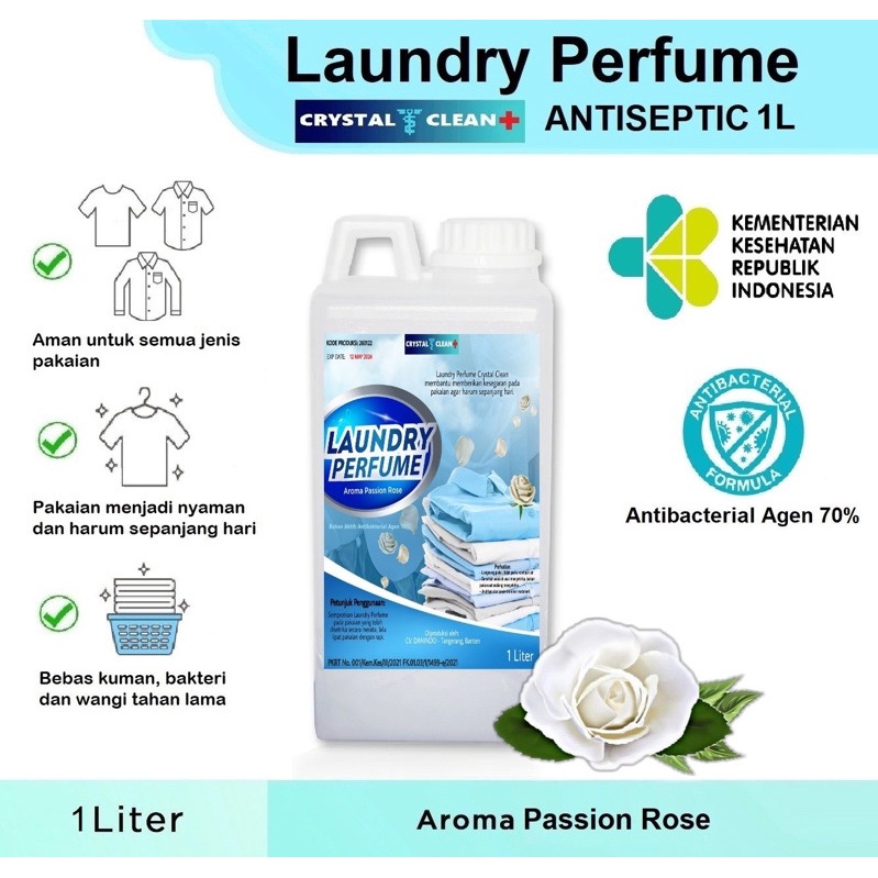 Crystal Clean Parfum Laundry 1 Liter Antibacterial Perfume