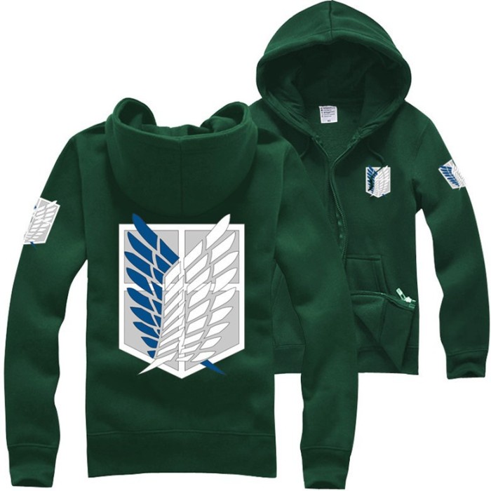 jaket switer aot anak - attack on titan - SNK hoodie anak - Hijau