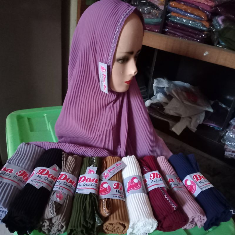 JILBAB INSTAN "BERGO SYIRIA PLISKET PIKOT" ORI DOA IBU BY BUNYAMIN