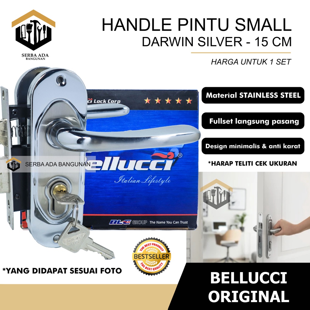 Kunci Pintu Kecil Bellucci 15CM Asli Handle Kecil Belluci Kunci Bellucci Stainless S8 Series