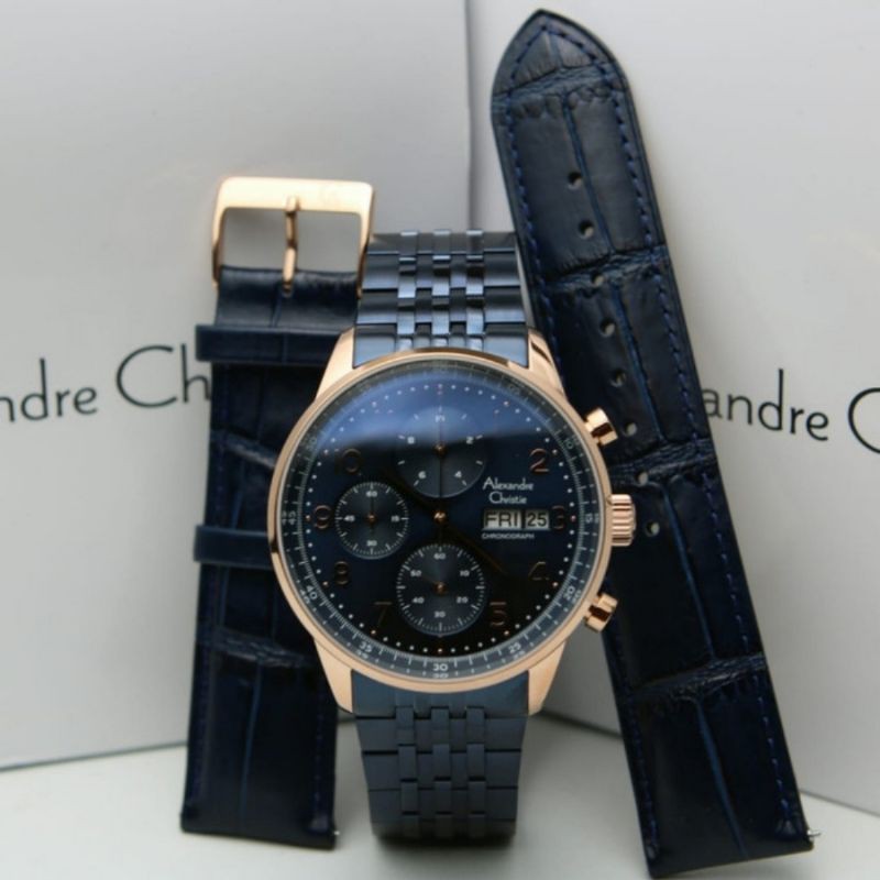 Alexandre Christie Original Pria AC6492 / AC 6492 Blue Rosegold