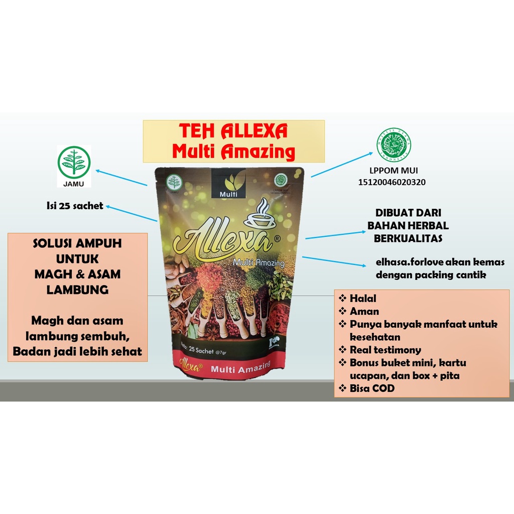 

Allexa Multi Amazing - Solusi herbal maag dan Asam lambung - teh herbal maag dan Asam lambung