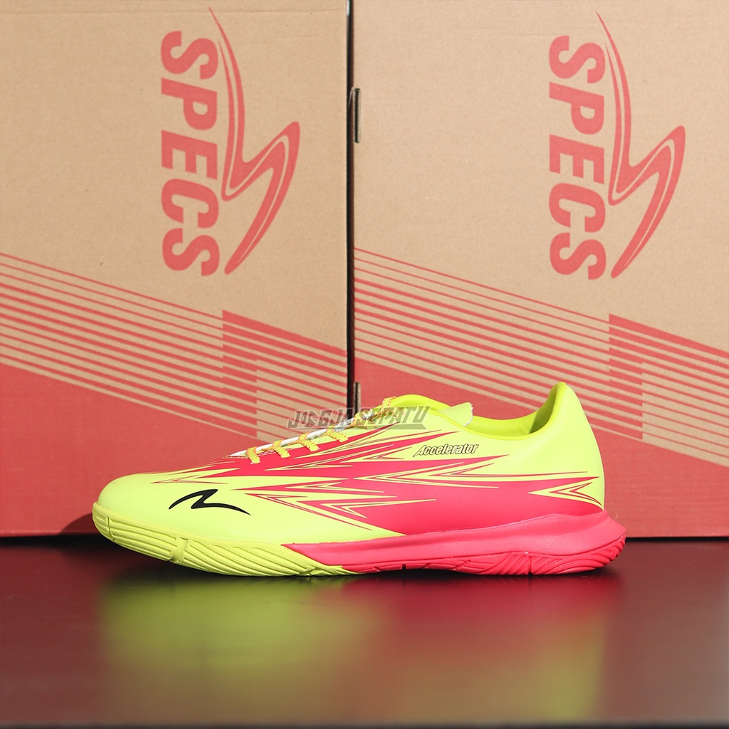 Specs Sepatu FutsalLightspeed 3 IN Meta Crush Pack - Zeist Green/Diva Pink/Neutral Black
