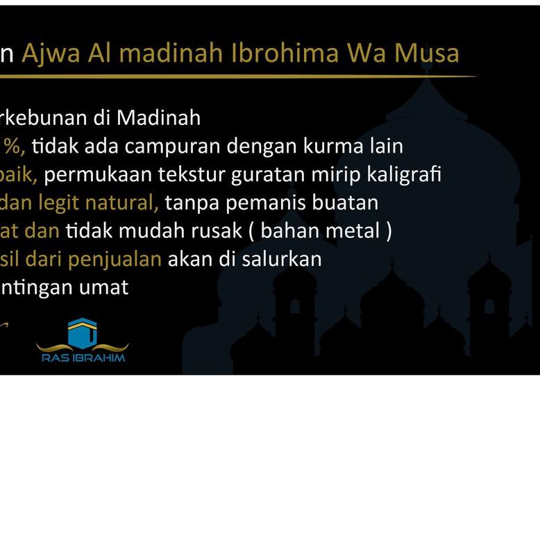 

☝ Kurma Ajwa Premium Aliyah Original 1kg Madinah Jumbo Exklusif ☻