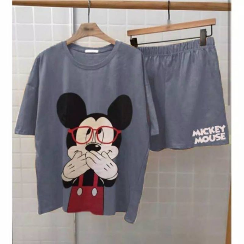 Medan Termurah Setelan anak perempuan LD 88 cm PB 55cm/Baju + celana karakter mickey