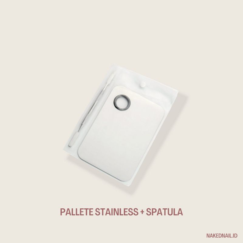 pallete mix palet stainless + spatula bisa untuk nail art / serbaguna untuk lukis nailart nail art