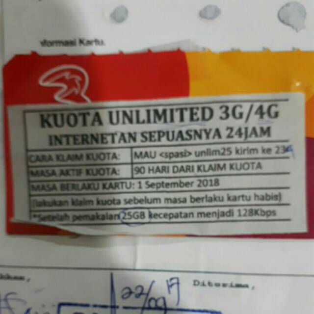 Perdana Three Kuota UNLIMITED 3G/4G utk 3 Bulan