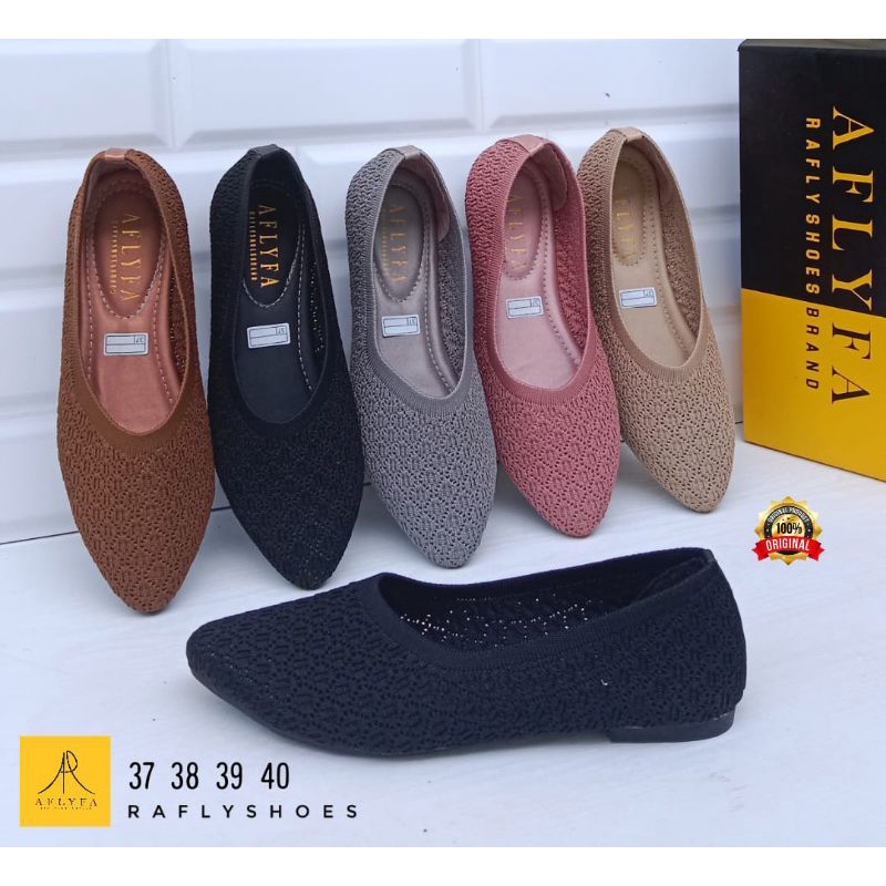 Sepatu Ballet Flat Shoes Rajut Wanita AFLYFA