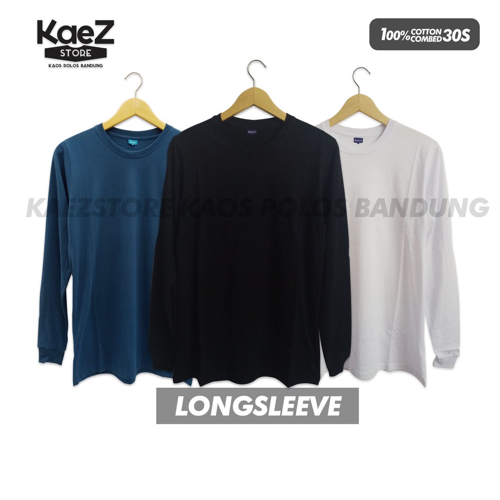 KAOS POLOS PRIA WANITA LENGAN PANJANG TSHIRT POLOS COTTON COMBED 30S S