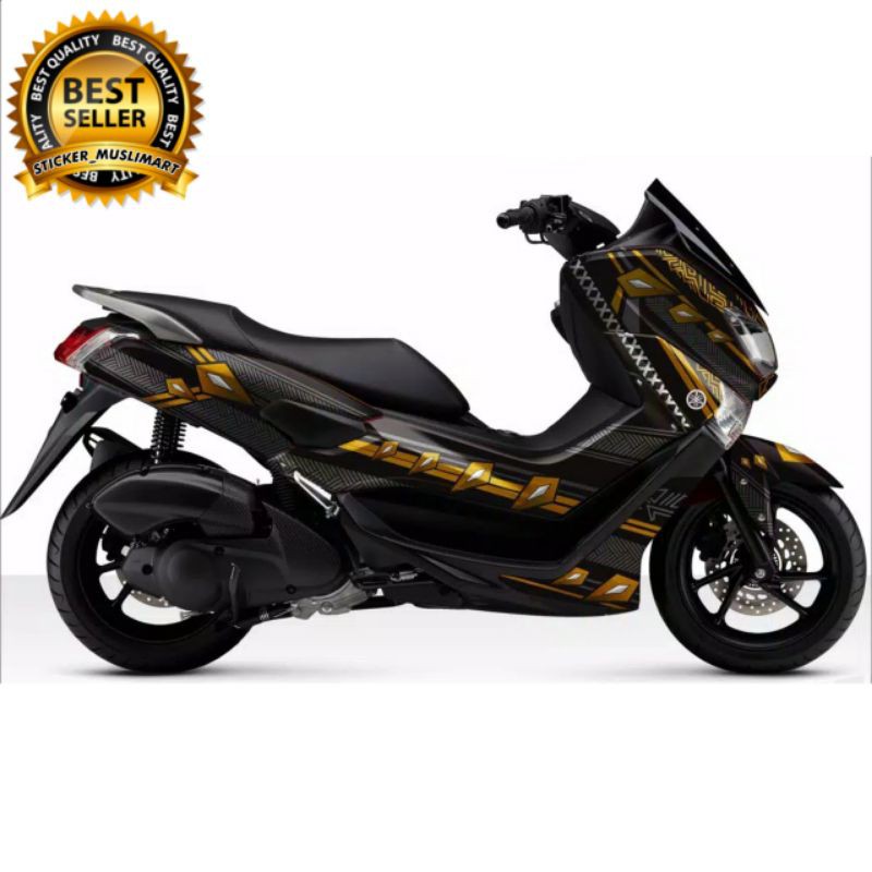 Decal Sticker Motor Variasi Nmax 155 motif Hitam gold