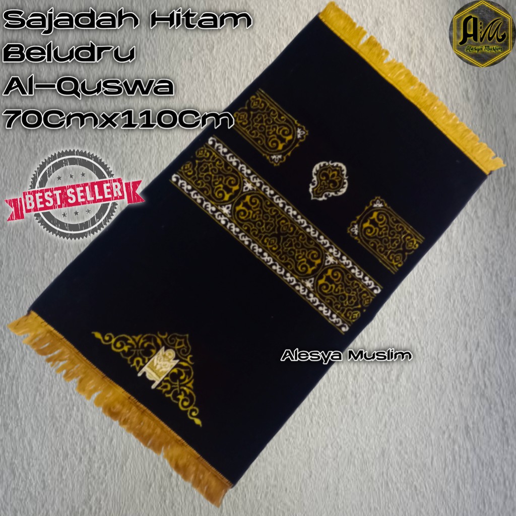 Sajadah Kiswah Mekah Hitam Beludru/Harga Grosir/Best Seller