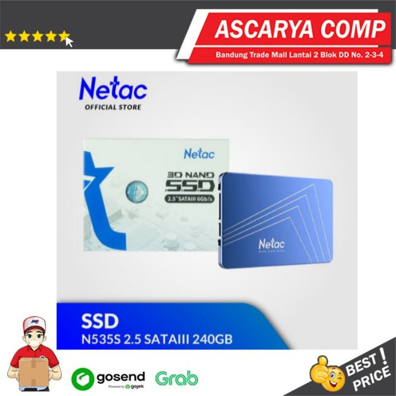 Netac N535S SSD 240GB Sata 3 - SSD 3D Nand 240 GB 2.5&quot; / SSD 240GB
