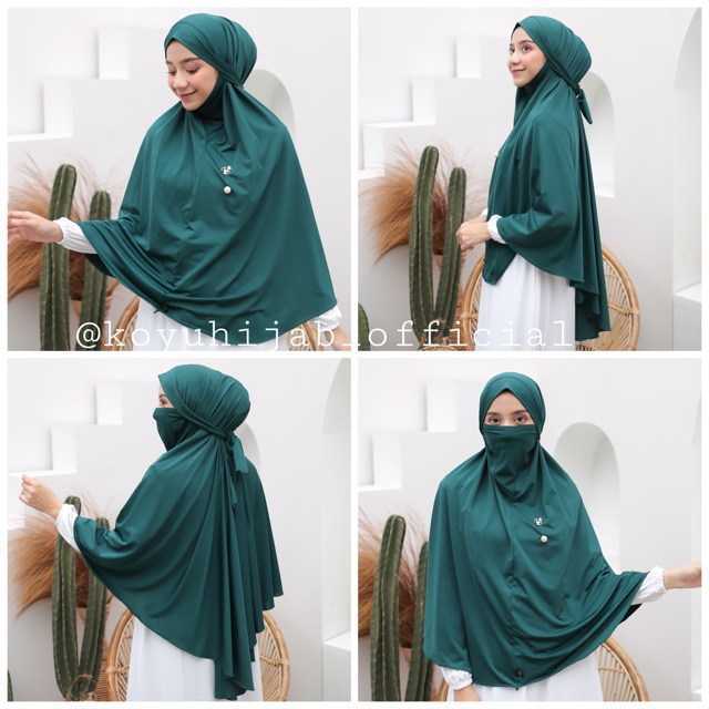 Koyu Hijab Big Bergo Jersey instan Alana Mask Best Seller