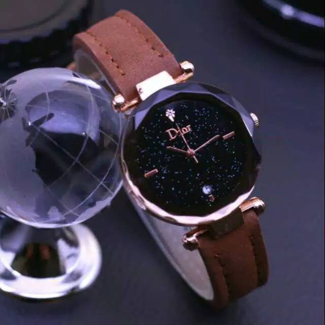 Unik JAM TANGAN DIOR KULIT KACA BELIMBING JAM TANGAN MURAH TANGGAL AKTIF Murah