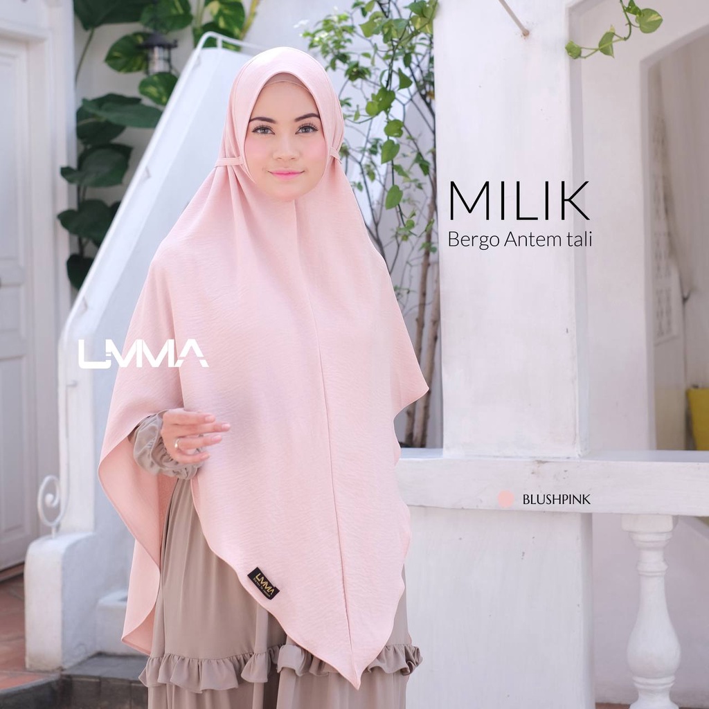 Umma Syari Bergo Milik bahan bianca crinkle Hijab Instan Antem griya_mey-blush pink