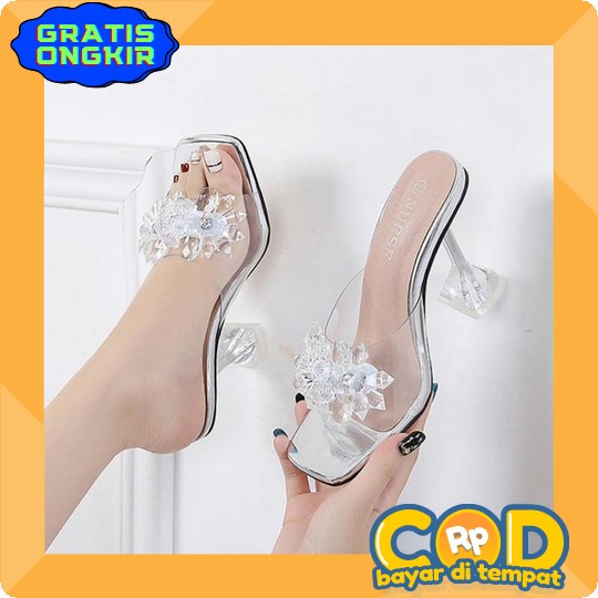 Hils Wanita/Hak Wanita/Hak Tahu Kaca/Sendal Hak Wanita/Sandal Hils Wanita Sandal High Hells Wanita K