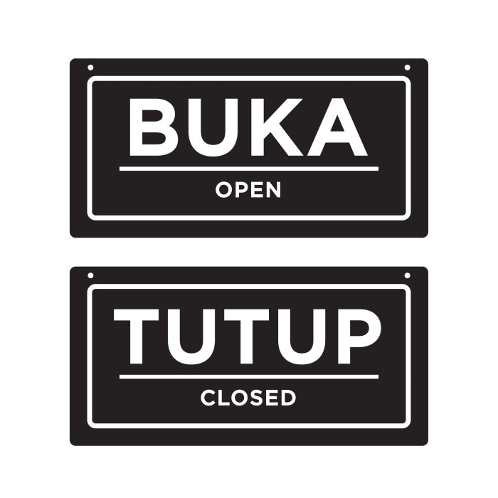 Otello - Open Closed 18 x 9 cm | Akrilik Rectangle Sign Board Acrylic Print Buka Tutup Signage Toko