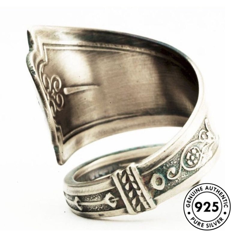 Cincin Desain Malaikat Cupid Bahan S925 Silver Gaya Retro