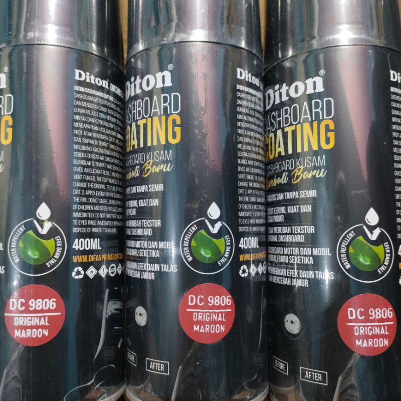 Diton Dashboard Coating Original Maroon 9806 DC 9806 400ml Pilok Pilox Cat Diton Dashboard Coating Cat Semprot Dashboard Coating