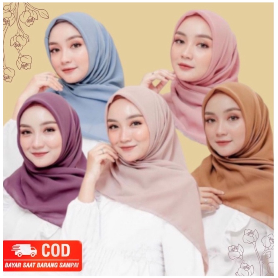 JILBAB SQUARE HIJAB SEGIEMPAT WARNA MOTIF BAHAN SATIN VELVET PREMIUM TERMURAH SQUARE BISA COD