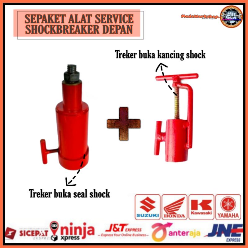 SATU PAKET alat service shockbreaker depan treker  shock shockbreaker depan motor treker seal shockb