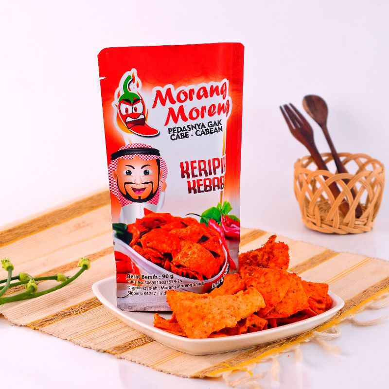 

PROMO!!! AGEN KERIPIK KEBAB MORANG MORENG SNACK 90gr PEDAS MURAH