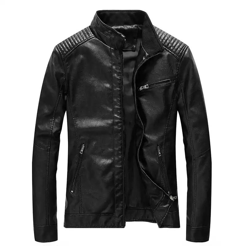 jaket kulit pria/jaket resing jaket krah berdiri/jaket motor