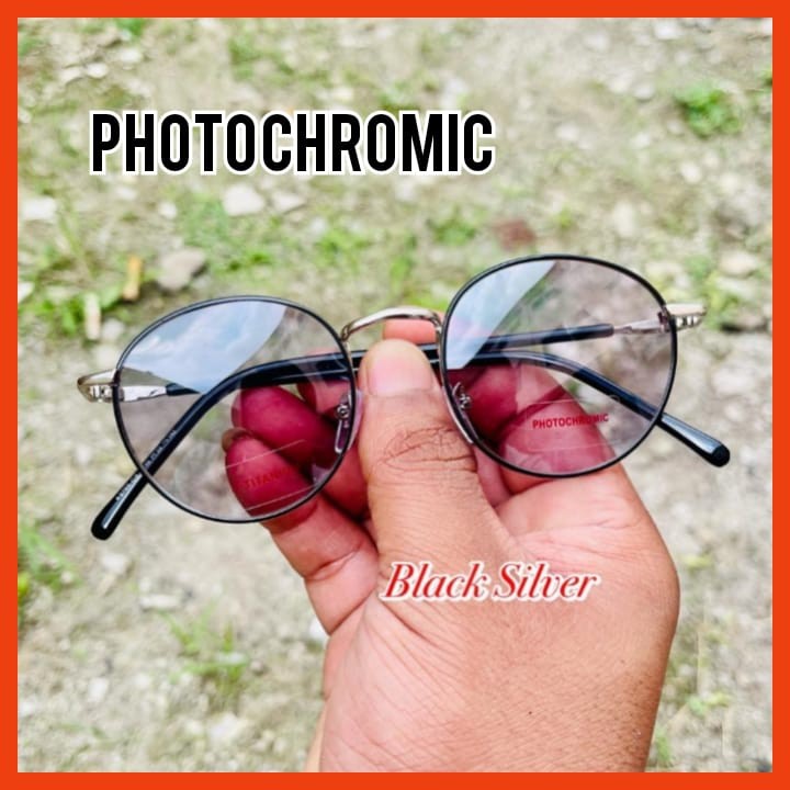 READY STOCK FRAME + LENSA PHOTOCROMIC  FRAME OPTIK TITANIUM KOREAN STYLE WANITA HARGA TERJANGKAU