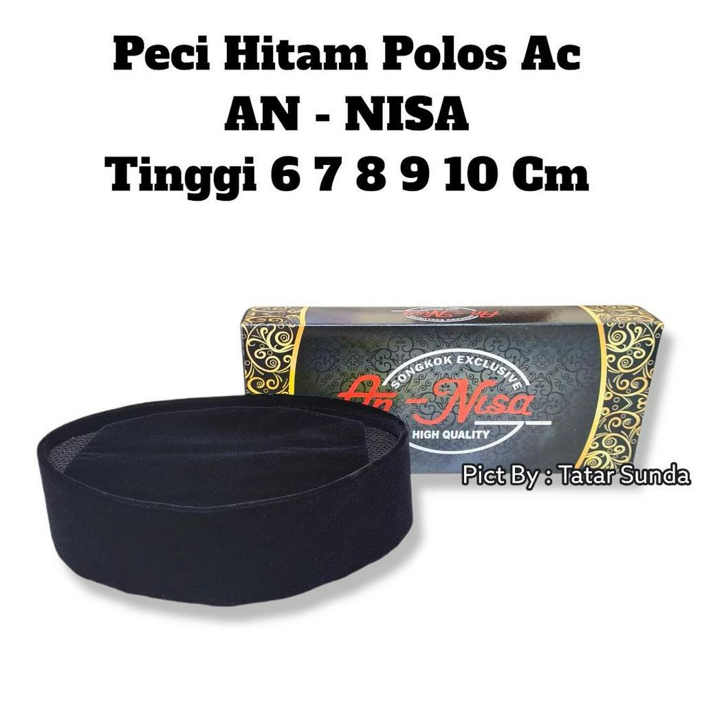 Songkok Hitam Premium Super Terlengkap Peci Tinggi 6,7,8,9,10 Cm Kopiah Hitam Beludru Halusan