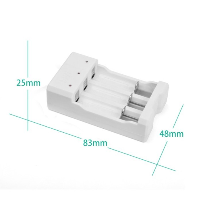 Charger Baterai Via USB Port 4 slot for AA/AAA Cas Batre A2 A3