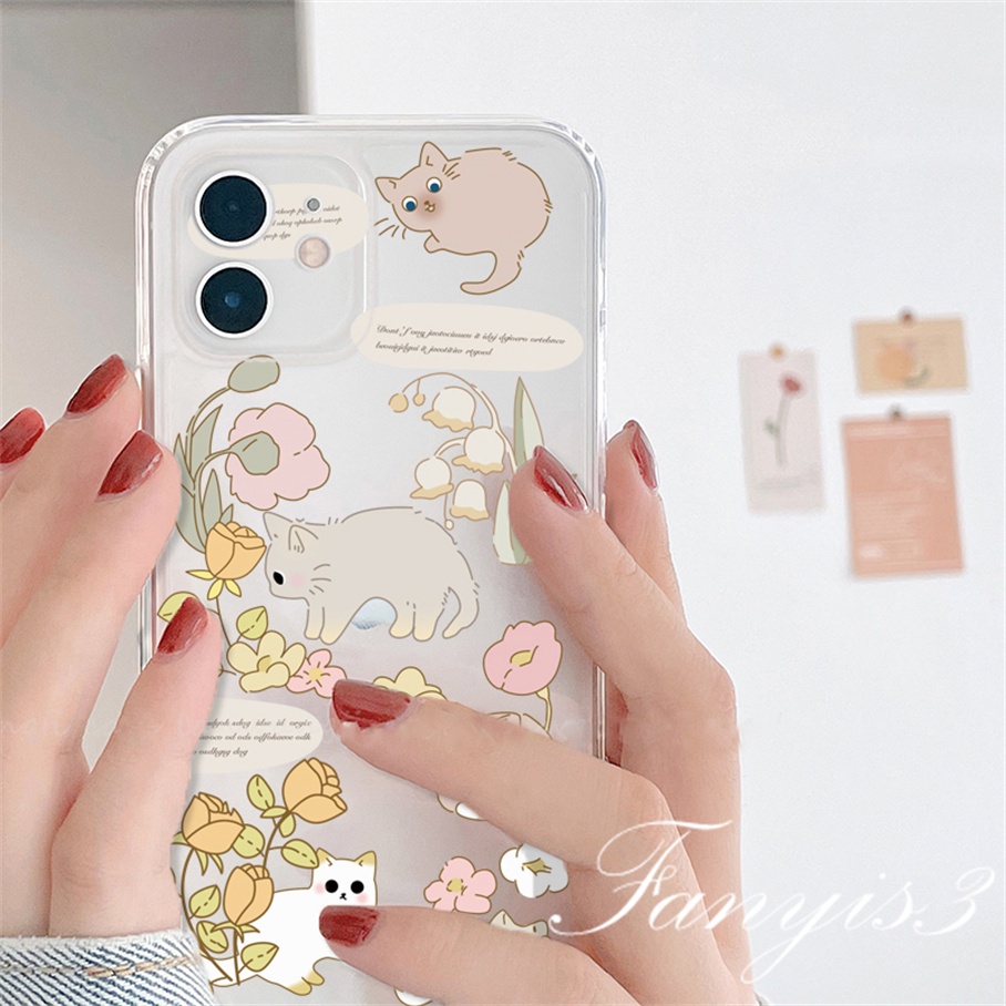 Samsung A14 A34 A54 M14 A04 A04s M23 A03 A13 A23 A33 A53 A73 A03s A02 A12 A22 A52 A72 A32 A51 A71 A50 A50s A30s A30 A20 A21s A31 A11 M53 M33 Cute Animal Flower Case Clear TPU Soft Protective Cover
