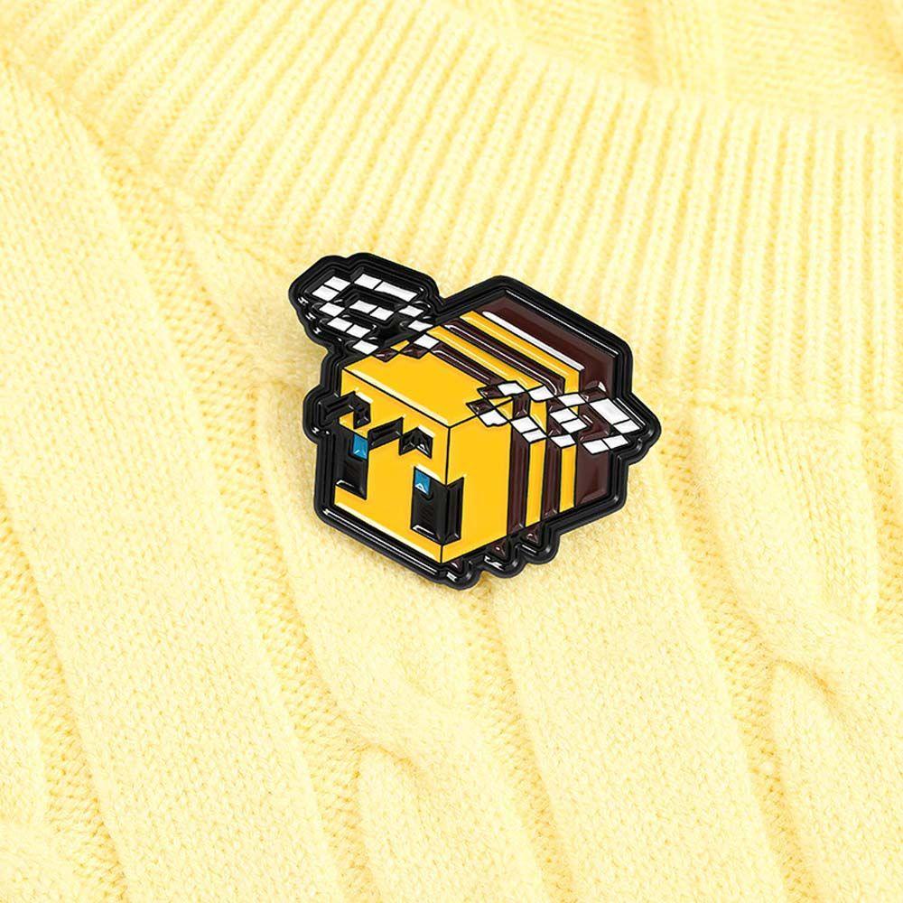 Mxbeauty Pixel Lebah Bros Lucu Kartun Karakter Permainan Duniaku Lencana Pin Kerah Pin Enamel Pin