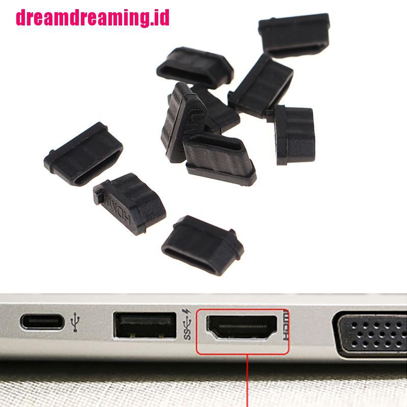 10pcs / set Plug Pelindung HDMI Female Bahan Karet Anti Debu