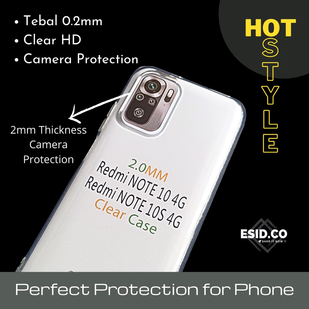 Clear Case Redmi Note 10s 10 4G HD Original Look Alike Bahan Tebal 0.2mm