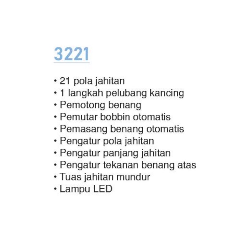 Mesin Jahit Portable 3221 Singer