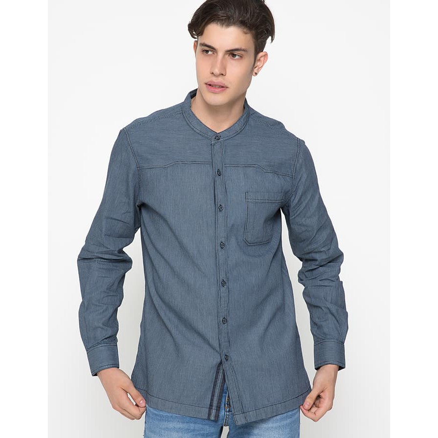 Kemeja Lengan Panjang Branded - Walrus Original Navy